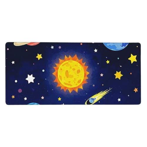 Großes Gaming-Mauspad, 40,6 x 90,2 cm, rutschfestes, verlängertes XXL-Mauspad, lange Schreibtischunterlage mit genähten Kanten, für Tastatur, Heimbüro, Gaming, Arbeit, Illustration des von KLLTYHMU