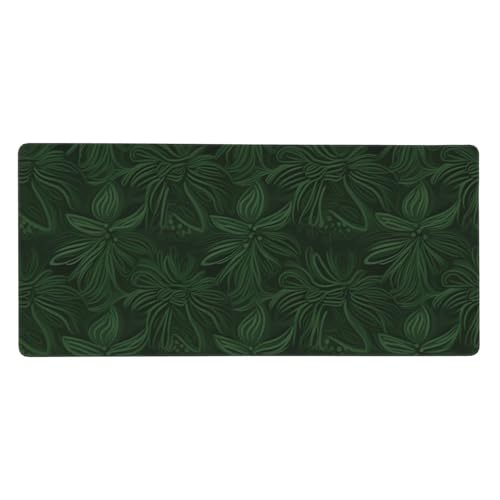 Großes Gaming-Mauspad, 40,6 x 90,2 cm, rutschfestes, verlängertes XXL-Mauspad, lange Schreibtischunterlage mit genähten Kanten, für Tastatur, Heimbüro, Gaming, Arbeit, Jägergrünes Blumenmuster, große Großes Gaming-Mauspad, 40,6 x 90,2 cm, rutschfestes, verlängertes XXL-Mauspad, lange Schreibtischunterlage mit genähten Kanten, für Tastatur, Heimbüro, Gaming, Arbeit, Jägergrünes Blumenmuster, große von KLLTYHMU
