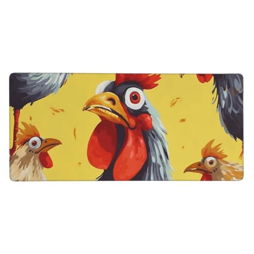 Großes Gaming-Mauspad, 40,6 x 90,2 cm, rutschfestes, verlängertes XXL-Mauspad, lange Schreibtischunterlage mit genähten Kanten, für Tastatur, Heimbüro, Gaming, Arbeit, Kunst, Huhnmalerei, große Großes Gaming-Mauspad, 40,6 x 90,2 cm, rutschfestes, verlängertes XXL-Mauspad, lange Schreibtischunterlage mit genähten Kanten, für Tastatur, Heimbüro, Gaming, Arbeit, Kunst, Huhnmalerei, große von KLLTYHMU