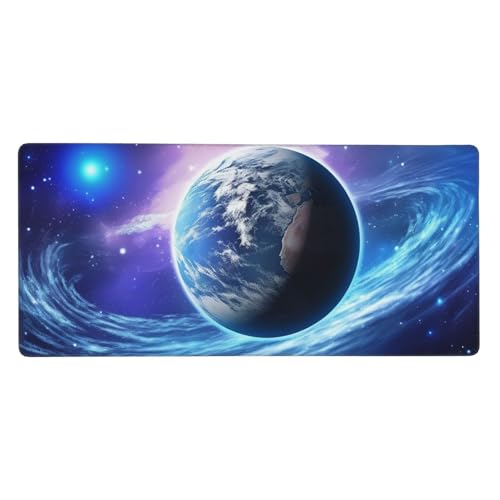 Großes Gaming-Mauspad, 40,6 x 90,2 cm, rutschfestes, verlängertes XXL-Mauspad, lange Schreibtischunterlage mit genähten Kanten, für Tastatur, Heimbüro, Gaming, Arbeit, Planet, Galaxie, große Großes Gaming-Mauspad, 40,6 x 90,2 cm, rutschfestes, verlängertes XXL-Mauspad, lange Schreibtischunterlage mit genähten Kanten, für Tastatur, Heimbüro, Gaming, Arbeit, Planet, Galaxie, große von KLLTYHMU