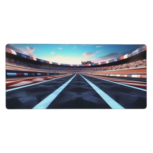 Großes Gaming-Mauspad, 40,6 x 90,2 cm, rutschfestes, verlängertes XXL-Mauspad, lange Schreibtischunterlage mit genähten Kanten, für Tastatur, Heimbüro, Gaming, Arbeit, Rennstrecke, große Großes Gaming-Mauspad, 40,6 x 90,2 cm, rutschfestes, verlängertes XXL-Mauspad, lange Schreibtischunterlage mit genähten Kanten, für Tastatur, Heimbüro, Gaming, Arbeit, Rennstrecke, große von KLLTYHMU