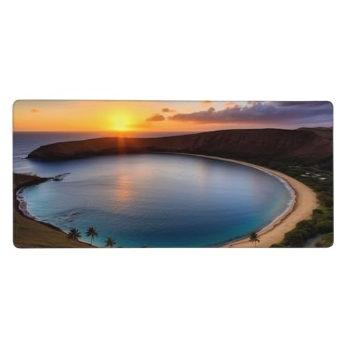 Großes Gaming-Mauspad, 40,6 x 90,2 cm, rutschfestes, verlängertes XXL-Mauspad, lange Schreibtischunterlage mit genähten Kanten, für Tastatur, Heimbüro, Gaming, Arbeit, Sonnenaufgang über Hanauma Bay Großes Gaming-Mauspad, 40,6 x 90,2 cm, rutschfestes, verlängertes XXL-Mauspad, lange Schreibtischunterlage mit genähten Kanten, für Tastatur, Heimbüro, Gaming, Arbeit, Sonnenaufgang über Hanauma Bay von KLLTYHMU
