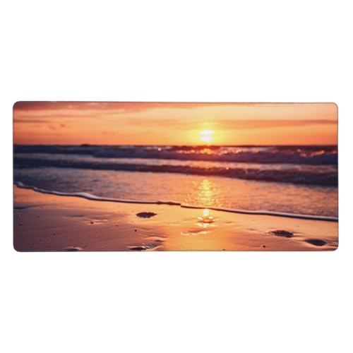 Großes Gaming-Mauspad, 40,6 x 90,2 cm, rutschfestes, verlängertes XXL-Mauspad, lange Schreibtischunterlage mit genähten Kanten, für Tastatur, Heimbüro, Gaming, Arbeit, Strand und Sonnenuntergang Großes Gaming-Mauspad, 40,6 x 90,2 cm, rutschfestes, verlängertes XXL-Mauspad, lange Schreibtischunterlage mit genähten Kanten, für Tastatur, Heimbüro, Gaming, Arbeit, Strand und Sonnenuntergang von KLLTYHMU