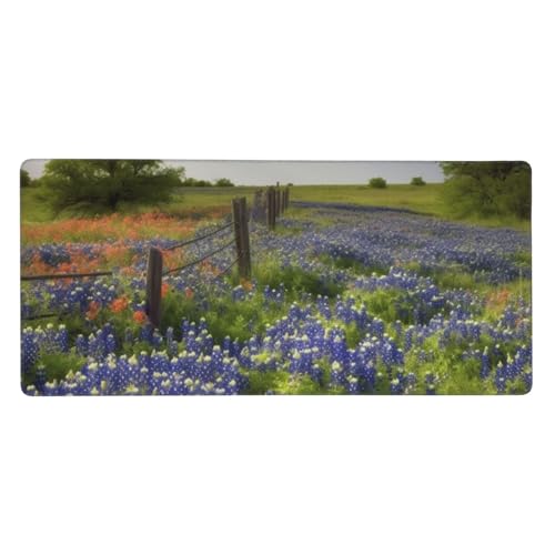 Großes Gaming-Mauspad, 40,6 x 90,2 cm, rutschfestes, verlängertes XXL-Mauspad, lange Schreibtischunterlage mit genähten Kanten, für Tastatur, Heimbüro, Gaming, Arbeit, Texas, Bluebonnets, Landschaft Großes Gaming-Mauspad, 40,6 x 90,2 cm, rutschfestes, verlängertes XXL-Mauspad, lange Schreibtischunterlage mit genähten Kanten, für Tastatur, Heimbüro, Gaming, Arbeit, Texas, Bluebonnets, Landschaft von KLLTYHMU