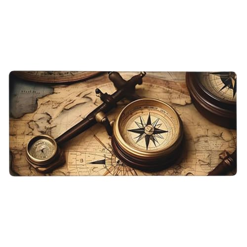 Großes Gaming-Mauspad, 40,6 x 90,2 cm, rutschfestes, verlängertes XXL-Mauspad, lange Schreibtischunterlage mit genähten Kanten, für Tastatur, Heimbüro, Gaming, Arbeitskompass und alte Weltkarte, große Großes Gaming-Mauspad, 40,6 x 90,2 cm, rutschfestes, verlängertes XXL-Mauspad, lange Schreibtischunterlage mit genähten Kanten, für Tastatur, Heimbüro, Gaming, Arbeitskompass und alte Weltkarte, große von KLLTYHMU