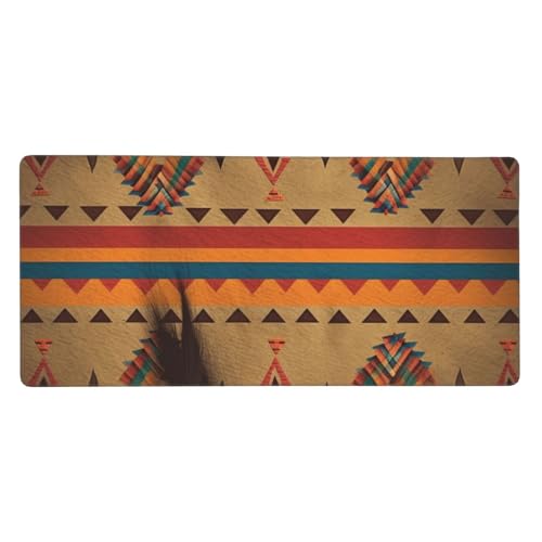 Großes Gaming-Mauspad, 40,6 x 90,2 cm, rutschfestes, verlängertes XXL-Mauspad, lange Schreibtischunterlage mit genähten Kanten, für Tastatur, Zuhause, Büro, Gaming, Arbeit, Indianerische große Großes Gaming-Mauspad, 40,6 x 90,2 cm, rutschfestes, verlängertes XXL-Mauspad, lange Schreibtischunterlage mit genähten Kanten, für Tastatur, Zuhause, Büro, Gaming, Arbeit, Indianerische große von KLLTYHMU