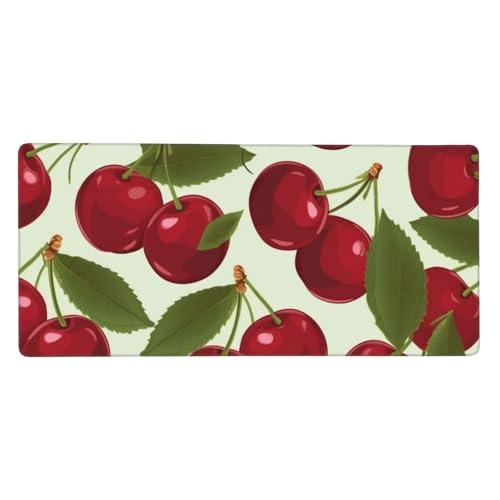 Großes Gaming-Mauspad, 40,6 x 90,2 cm, rutschfestes, verlängertes XXL-Mauspad, lange Schreibtischunterlage mit genähten Kanten, für Tastatur, Zuhause, Büro, Gaming, Arbeit, Kirschfrucht, große Großes Gaming-Mauspad, 40,6 x 90,2 cm, rutschfestes, verlängertes XXL-Mauspad, lange Schreibtischunterlage mit genähten Kanten, für Tastatur, Zuhause, Büro, Gaming, Arbeit, Kirschfrucht, große von KLLTYHMU