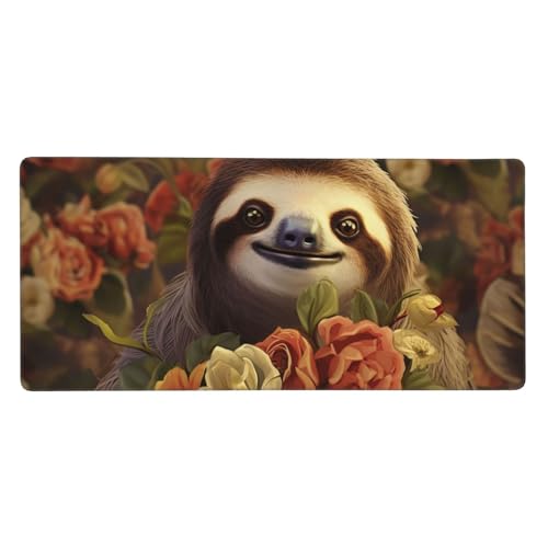 Großes Gaming-Mauspad, 40,6 x 90,2 cm, rutschfestes, verlängertes XXL-Mauspad, lange Schreibtischunterlage mit genähten Kanten, für Tastatur, Zuhause, Büro, Gaming, Arbeit, lustige Faultiere, große Großes Gaming-Mauspad, 40,6 x 90,2 cm, rutschfestes, verlängertes XXL-Mauspad, lange Schreibtischunterlage mit genähten Kanten, für Tastatur, Zuhause, Büro, Gaming, Arbeit, lustige Faultiere, große von KLLTYHMU