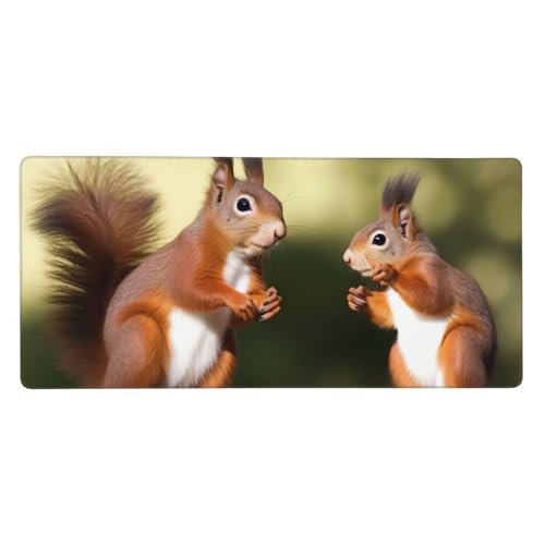Großes Gaming-Mauspad, 40,6 x 90,2 cm, rutschfestes, verlängertes XXL-Mauspad, lange Schreibtischunterlage mit genähten Kanten, für Tastatur, Zuhause, Büro, Gaming, Arbeit, niedliche Eichhörnchen Großes Gaming-Mauspad, 40,6 x 90,2 cm, rutschfestes, verlängertes XXL-Mauspad, lange Schreibtischunterlage mit genähten Kanten, für Tastatur, Zuhause, Büro, Gaming, Arbeit, niedliche Eichhörnchen von KLLTYHMU