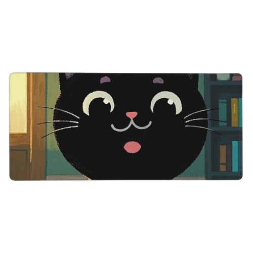 Großes Gaming-Mauspad, 40,6 x 90,2 cm, rutschfestes, verlängertes XXL-Mauspad, lange Schreibtischunterlage mit genähten Kanten, für Tastatur, Zuhause, Büro, Gaming, Arbeit, niedliche Cartoon-schwarze Großes Gaming-Mauspad, 40,6 x 90,2 cm, rutschfestes, verlängertes XXL-Mauspad, lange Schreibtischunterlage mit genähten Kanten, für Tastatur, Zuhause, Büro, Gaming, Arbeit, niedliche Cartoon-schwarze von KLLTYHMU