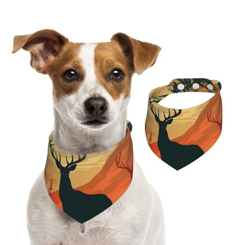 Hundehalstücher mit Hirsch-Motiv, Sommerhalstücher für Hunde, waschbar, verstellbar, dreieckig, niedlich, für mittelgroße und große Hunde, Welpen und Katzen, Größe M Hundehalstücher mit Hirsch-Motiv, Sommerhalstücher für Hunde, waschbar, verstellbar, dreieckig, niedlich, für mittelgroße und große Hunde, Welpen und Katzen, Größe M von KLLTYHMU