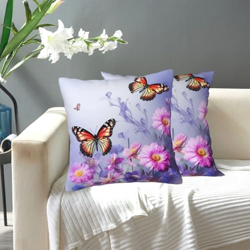 KLLTYHMU Moderne dekorative Kissenbezüge mit Blumen und Schmetterlingen, für den Außenbereich, gemütlicher Bauernhaus-Kissenbezug mit verstecktem Reißverschluss, für Sofa, Couch, Schlafzimmer KLLTYHMU Moderne dekorative Kissenbezüge mit Blumen und Schmetterlingen, für den Außenbereich, gemütlicher Bauernhaus-Kissenbezug mit verstecktem Reißverschluss, für Sofa, Couch, Schlafzimmer von KLLTYHMU