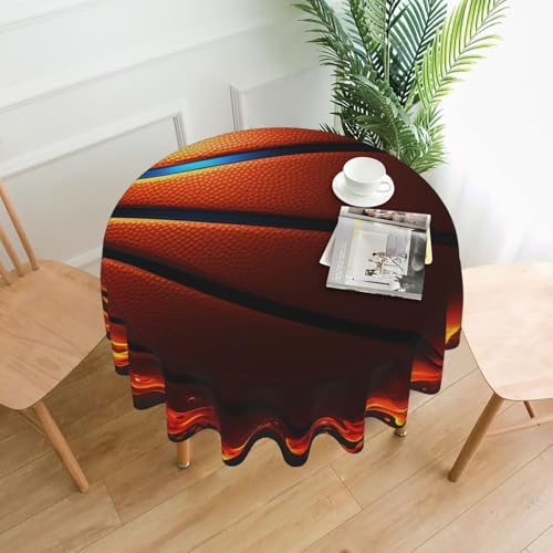 KLLTYHMU Runde Tischdecken, 152,4 cm, wasserdicht, flecken- und knitterfrei, Basketball, dekorative Bauernhaus-Tischdecke für Picknick, Party, Esszimmer, Zuhause, Innen- und Außenbereich KLLTYHMU Runde Tischdecken, 152,4 cm, wasserdicht, flecken- und knitterfrei, Basketball, dekorative Bauernhaus-Tischdecke für Picknick, Party, Esszimmer, Zuhause, Innen- und Außenbereich von KLLTYHMU