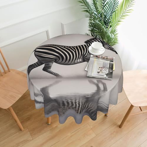KLLTYHMU Runde Tischdecken, 152,4 cm, wasserdicht, flecken- und knitterfrei, kreisförmig, Zebramuster, dekorative Bauernhaus-Tischdecke für Picknick, Party, Esszimmer, Zuhause, Innen- und Außenbereich KLLTYHMU Runde Tischdecken, 152,4 cm, wasserdicht, flecken- und knitterfrei, kreisförmig, Zebramuster, dekorative Bauernhaus-Tischdecke für Picknick, Party, Esszimmer, Zuhause, Innen- und Außenbereich von KLLTYHMU