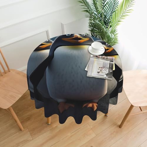 KLLTYHMU Runde Tischdecken, 152,4 cm, wasserdicht, flecken- und knitterfrei, runde Tischdecke, lustige Pinguine, dekorative Bauernhaus-Tischdecke für Picknick, Party, Esszimmer, Zuhause, Innen- und KLLTYHMU Runde Tischdecken, 152,4 cm, wasserdicht, flecken- und knitterfrei, runde Tischdecke, lustige Pinguine, dekorative Bauernhaus-Tischdecke für Picknick, Party, Esszimmer, Zuhause, Innen- und von KLLTYHMU