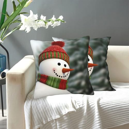 KLLTYHMU Smile Gaze Schneemann-Überwurf-Kissenbezüge, modern, dekorativ, für den Außenbereich, gemütlicher Bauernhaus-Kissenbezug mit verstecktem Reißverschluss, für Sofa, Couch, Schlafzimmer KLLTYHMU Smile Gaze Schneemann-Überwurf-Kissenbezüge, modern, dekorativ, für den Außenbereich, gemütlicher Bauernhaus-Kissenbezug mit verstecktem Reißverschluss, für Sofa, Couch, Schlafzimmer von KLLTYHMU