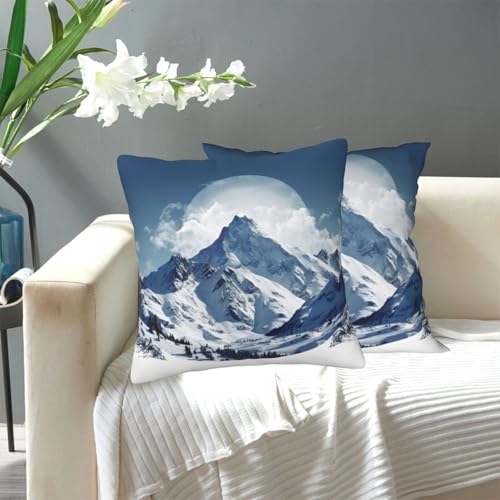 KLLTYHMU Snow Mountain Dekokissenbezüge, modern, dekorativ, für den Außenbereich, gemütlicher Bauernhaus-Kissenbezug mit verstecktem Reißverschluss, für Sofa, Couch, Schlafzimmer, Heimdekoration, 40,6 von KLLTYHMU