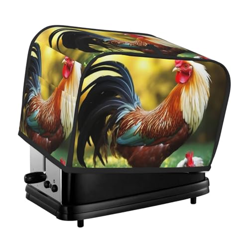 Schöne Hahn Toaster Abdeckung 2 Scheiben, Brotmaschinen-Abdeckungen, gesteppte Toaster-Abdeckung, Universalgröße, Küchen-Abdeckung für kleine Geräte mit Tragegriff oben Schöne Hahn Toaster Abdeckung 2 Scheiben, Brotmaschinen-Abdeckungen, gesteppte Toaster-Abdeckung, Universalgröße, Küchen-Abdeckung für kleine Geräte mit Tragegriff oben von KLLTYHMU