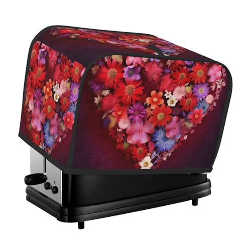 Toaster-Abdeckung für 2 Scheiben, 2 Scheiben, gesteppter Toaster, Staubschutz, Universalgröße, für kleine Geräte mit Tragegriff oben von KLLTYHMU