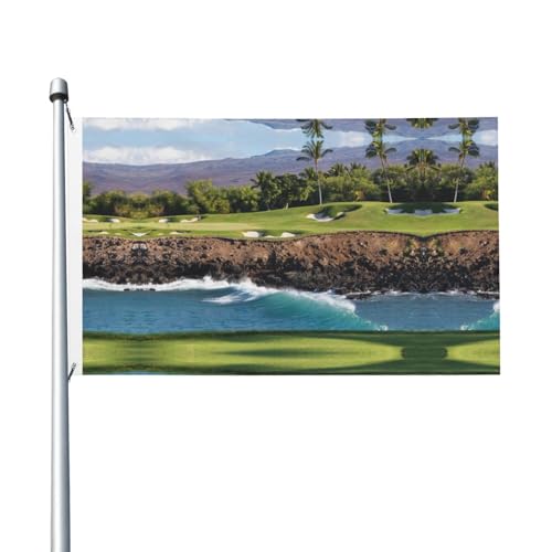 Holiday Hawaii Beach Golf Course Flag 0.9x1.5 m with Eyelet Decorative Flag Patio Porch Lawn Decorative Flag von KLMELLMDE