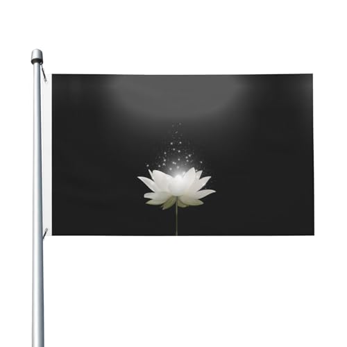 Holiday Lotus Flower Flag 0.9x1.5 m with Eyelet Decorative Flag Patio Porch Lawn Decorative Flag von KLMELLMDE