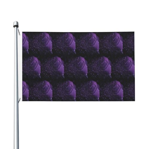 Holiday Purple Rose Flag 0.9x1.5 m with Eyelet Decorative Flag Patio Porch Lawn Decorative Flag von KLMELLMDE