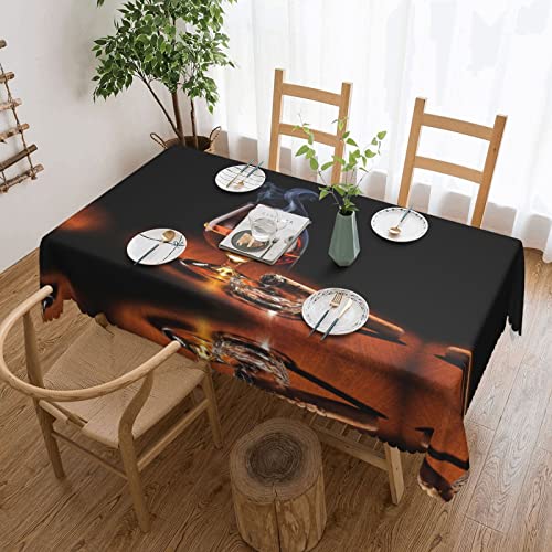 KLMELLMDE Rechteckige Spitzentischdecke für Zigarren und Whiskey, 137 x 183 cm, stilvolle Tischdecke für Küche, Esszimmer, Picknick, Tischdekoration. von KLMELLMDE