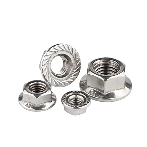 Bolzen 10 stücke M5-0.8 Links Hand 304 edelstahl flansch mutter hexagon locking mutter(Left Hand,M10-1.5 (4pcs)) von KLNCXC