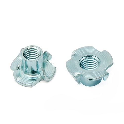 Bolzen 50 Stück M8 × 10 mm metrische verzinkte Kaltstauchmuttern aus Kohlenstoffstahl mit vier Krallen, Muttern mit Holzeinlage(M6x16mm) von KLNCXC