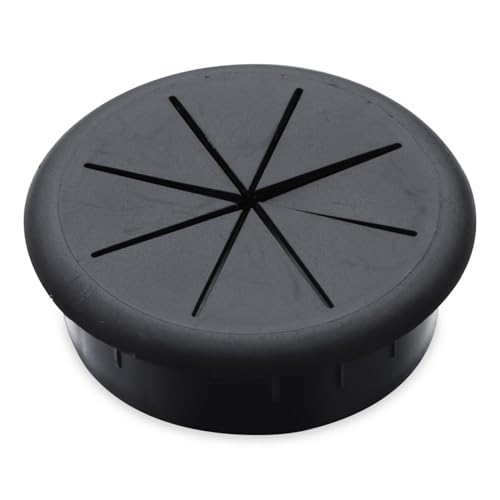 Ösen Schreibtischtülle 60mm Schreibtisch Kabel Ösen Draht Veranstalter Kabel Loch Abdeckung for Büro Möbel Kabel(Black,60mm) von KLNCXC