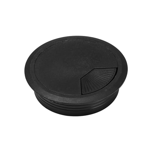 Ösen Schreibtischtülle 680 mm Schreibtisch Tisch Kunststoff Kabel Loch Abdeckung Computer Schreibtisch Runde Draht ordentlich Tülle Kabel Organizer(Black,60mm) von KLNCXC
