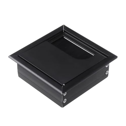 Ösen Schreibtischtülle 80x81627mm Aluminium Legierung Draht Loch Abdeckung Computer Tülle Linie Box Büro Schreibtisch Tisch Kabel Verschluss Kabel Klemme Hardware(Black,80x80mm) von KLNCXC