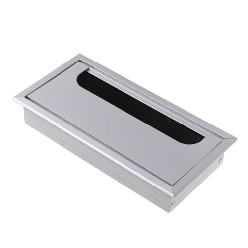 Ösen Schreibtischtülle 80x81627mm Aluminium Legierung Draht Loch Abdeckung Computer Tülle Linie Box Büro Schreibtisch Tisch Kabel Verschluss Kabel Klemme Hardware(Silver,80x160mm) von KLNCXC