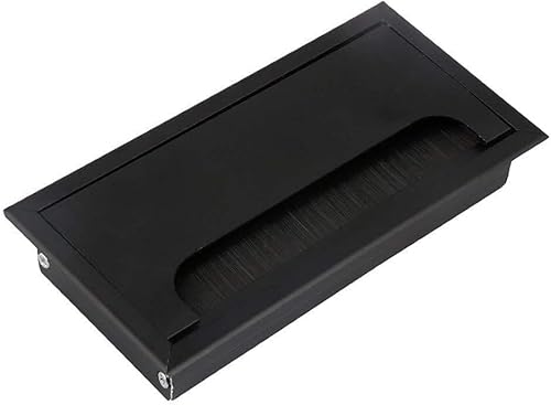 Ösen Schreibtischtülle Schwarze Aluminiumlegierung L 160 mm Tisch Schreibtisch Rechteck Draht Kabel Tülle Lochabdeckung Auslassanschluss mit schwarzer Bürste Ösen Schreibtischtülle Schwarze Aluminiumlegierung L 160 mm Tisch Schreibtisch Rechteck Draht Kabel Tülle Lochabdeckung Auslassanschluss mit schwarzer Bürste von KLNCXC