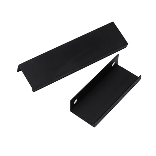 Schrankgriffe 2 Packungen verdeckter Griff, schwarze Schrankgriffe, Schrankgriffe aus Aluminiumlegierung, rechtwinklige Schubladenknöpfe, Küchentürhebel for Badezimmer, Schrank, Kleiderschrank(1200mm) von KLNCXC