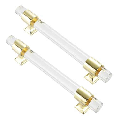 Schrankgriffe 2er-Pack Kristall-Schubladenknöpfe aus Zinklegierung, Schrankgriffe, Schrankgriffe, Küchentürhebel for Badezimmer, Schrank, Kleiderschrank, Kommode(Gold,192mm) von KLNCXC