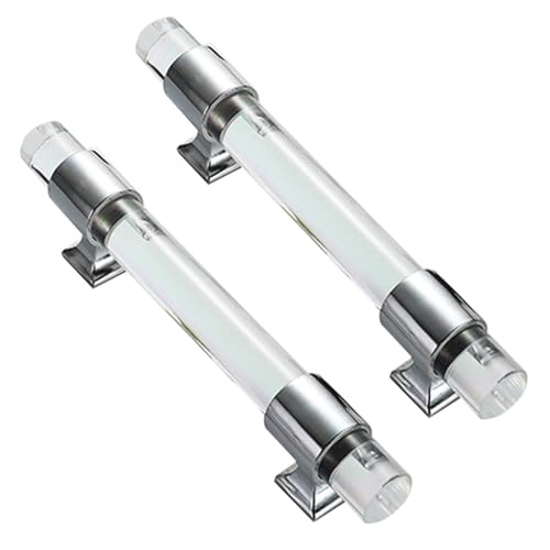 Schrankgriffe 2er-Pack Kristall-Schubladenknöpfe aus Zinklegierung, Schrankgriffe, Schrankgriffe, Küchentürhebel for Badezimmer, Schrank, Kleiderschrank, Kommode(Silver,224mm) von KLNCXC