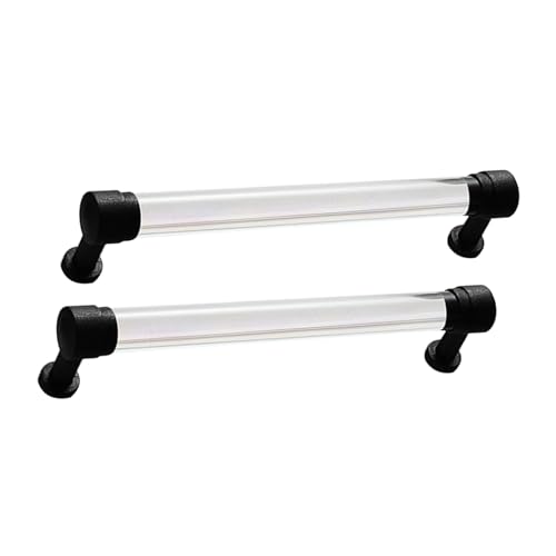 Schrankgriffe 2er-Pack Schrankgriffe, Kristall-Schrankgriffe, Schubladenknöpfe, Basis aus Zinklegierung, Türhebel for Schrank, Kleiderschrank, Kommode, Schuhschrank, Möbelbeschläge(Black,192mm) von KLNCXC