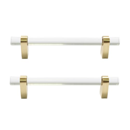 Schrankgriffe 2er-Pack Schrankgriffe, Kristallgriffe, Schubladenknöpfe aus Messing, Küchentürhebel for Badezimmer, Schrank, Kleiderschrank, Kommode(170mm) von KLNCXC