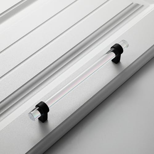 Schrankgriffe 2er-Pack Schrankgriffe, Kristallgriffe, Schubladenknöpfe aus Zinklegierung, Türhebel for Badezimmer, Schrank, Kleiderschrank, Kommode, Weinkühler, Frisiertisch(Black,160mm) von KLNCXC