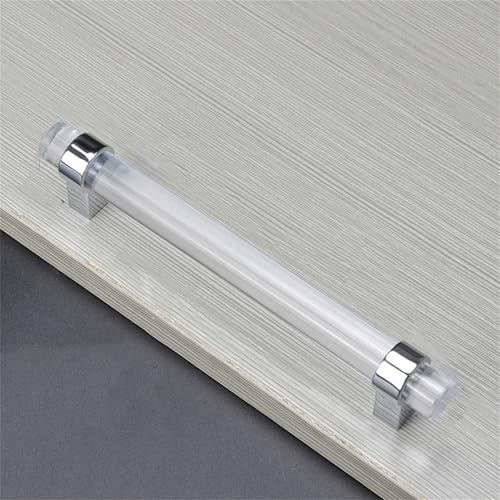 Schrankgriffe 2er-Pack Schrankgriffe, Kristallgriffe, Schubladenknöpfe aus Zinklegierung, Türhebel for Badezimmer, Schrank, Kleiderschrank, Kommode, Weinkühler, Frisiertisch(Silver,96mm) von KLNCXC