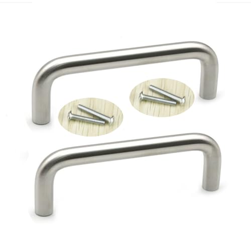 Schrankgriffe 2er-Pack Schrankgriffe, Schrankgriffe, Edelstahlgriffe, gebürsteter Griff, Schubladenknöpfe, Küchentürhebel for Badezimmer, Schrank, Kleiderschrank, Rundstange, Durchmesser 10 mm(96mm) von KLNCXC