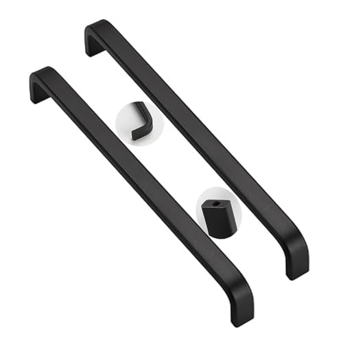 Schrankgriffe 2er-Pack Schrankgriffe, Schubladenknöpfe aus Aluminiumlegierung, Schuhschrankgriffe, moderne minimalistische Küchentürhebel for Badezimmer, Schrank, Kleiderschrank, Kommode(Black,320mm) von KLNCXC