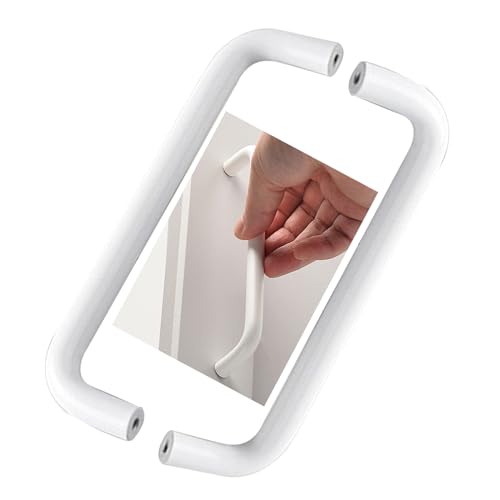 Schrankgriffe 2er-Pack Schrankgriffe, Schubladenknöpfe aus Aluminiumlegierung, Zieht weißen Griff, gebogene Schrankgriffe, Küchentürhebel for Badezimmer, Schrank, Kleiderschrank, Hardware(160mm) von KLNCXC