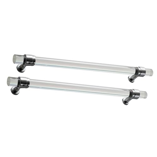 Schrankgriffe 2er-Pack Schrankgriffe, Schubladenknöpfe aus Kristallglas, Basis aus Zinklegierung, Türhebel for Schrank, Kleiderschrank, Kommode, Schuhschrank, Möbelbeschläge(Silver,128mm) von KLNCXC