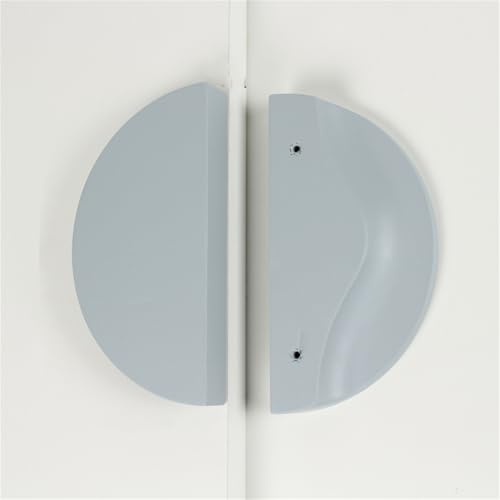 Schrankgriffe 2er-Pack Schrankgriffe, farbige Griffe aus Massivholz, Schrankgriffe, halbrunde Schubladenknöpfe, halbmondförmige Küchentürhebel for Badezimmer, Schrank, Kleiderschrank(Blue,64mm) von KLNCXC