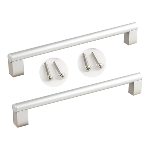 Schrankgriffe 2er-Pack Schrankgriffe aus Aluminiumlegierung, Türgriffe, Schrankgriffe, runde Stangen, Schubladenknöpfe, Küchentürhebel for Badezimmer, Schrank, Kleiderschrank(Silver,320mm) von KLNCXC