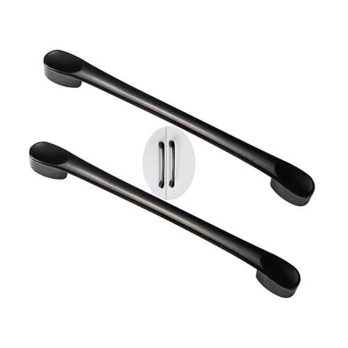 Schrankgriffe 2er-Pack Schrankgriffe aus Aluminiumlegierung, Zimmergriffe, Schubladenknöpfe, bunt, Küchentürhebel for Badezimmer, Schrank, Kleiderschrank, Kommode(Black,128mm) von KLNCXC
