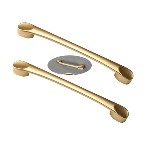 Schrankgriffe 2er-Pack Schrankgriffe aus Aluminiumlegierung, Zimmergriffe, Schubladenknöpfe, bunt, Küchentürhebel for Badezimmer, Schrank, Kleiderschrank, Kommode(Gold,96mm) von KLNCXC