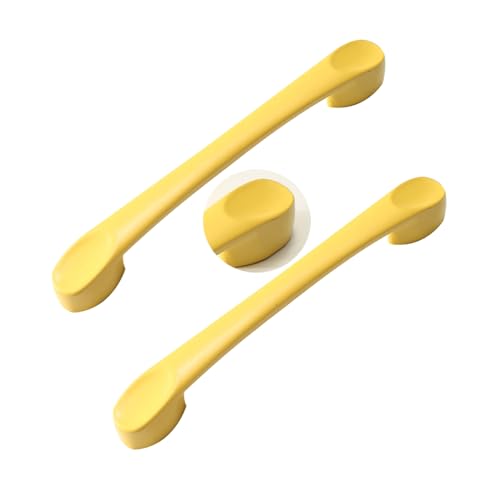 Schrankgriffe 2er-Pack Schrankgriffe aus Aluminiumlegierung, Zimmergriffe, Schubladenknöpfe, bunt, Küchentürhebel for Badezimmer, Schrank, Kleiderschrank, Kommode(Yellow,128mm) von KLNCXC